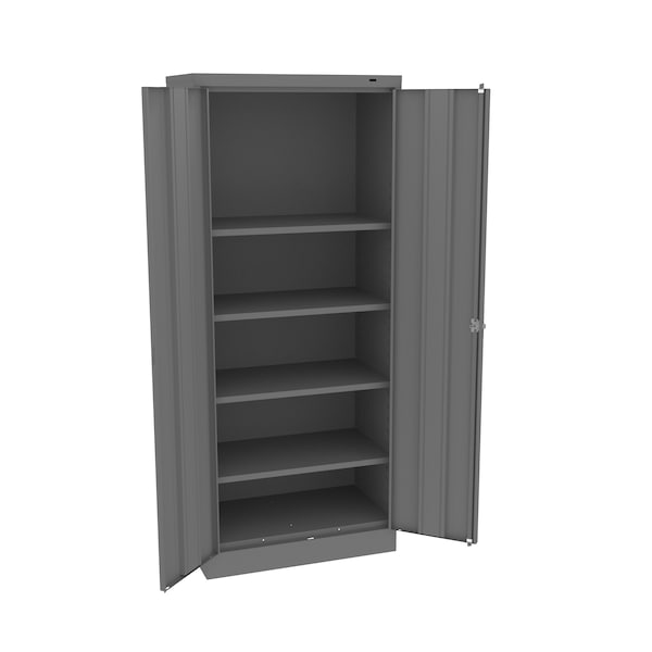 Unassembled Standard Slim Storage Cabinet, 30"Wx18"Dx72"H, Medium Grey